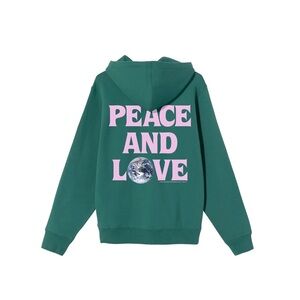 Stussy "Peace and Love" Green Hoodie - Limited Edition